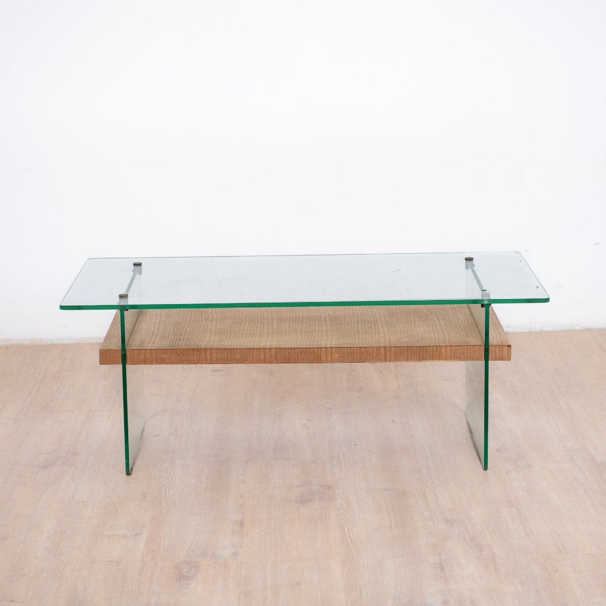 Tempered Glass Coffee Table By André Monpoix, 1950-photo-1