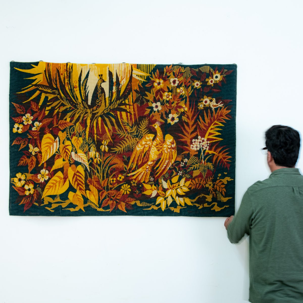 Wool Tapestry By Hervé Lelong, 1970-photo-2