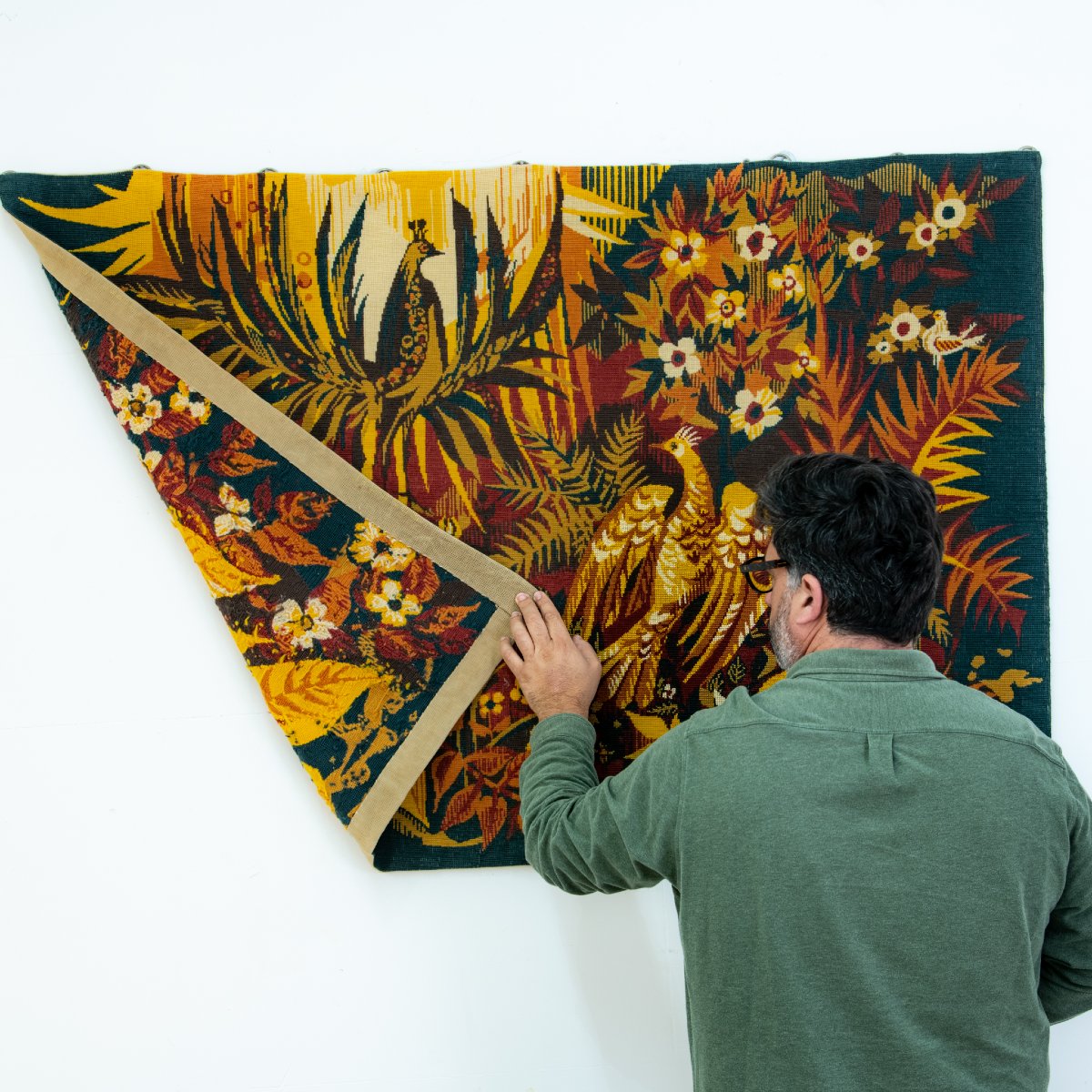 Wool Tapestry By Hervé Lelong, 1970-photo-4