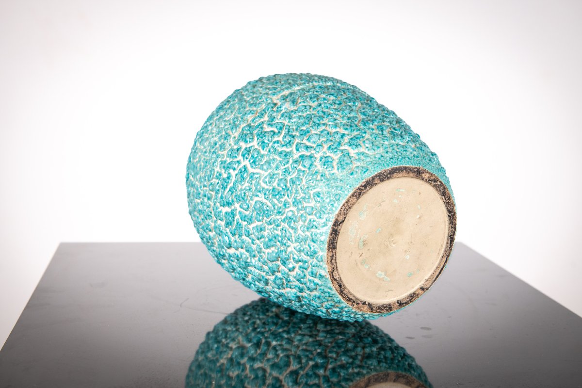 Céramique Louis Dage decor neige émeraude circa 1925-photo-4