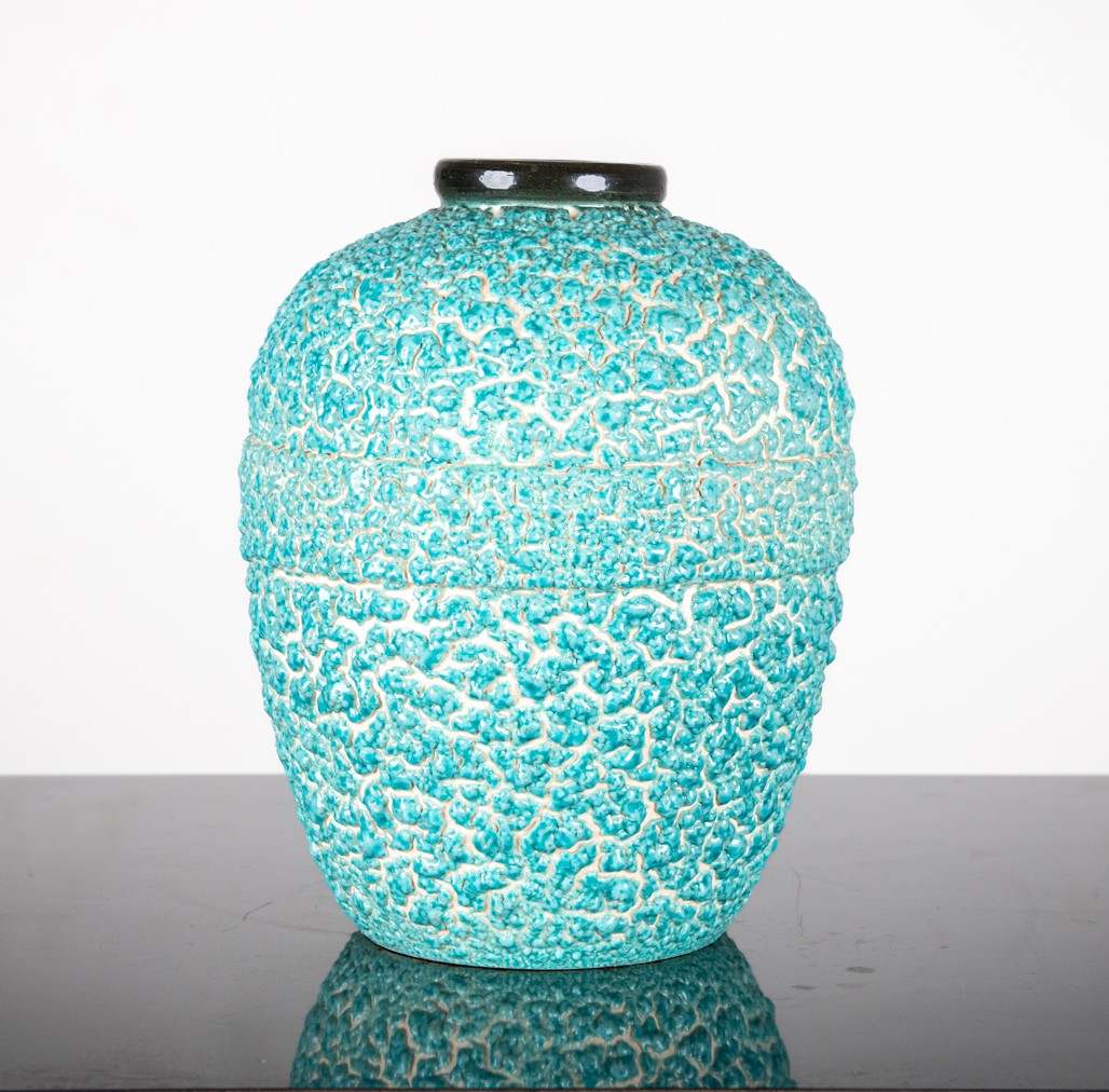 Céramique Louis Dage decor neige émeraude circa 1925