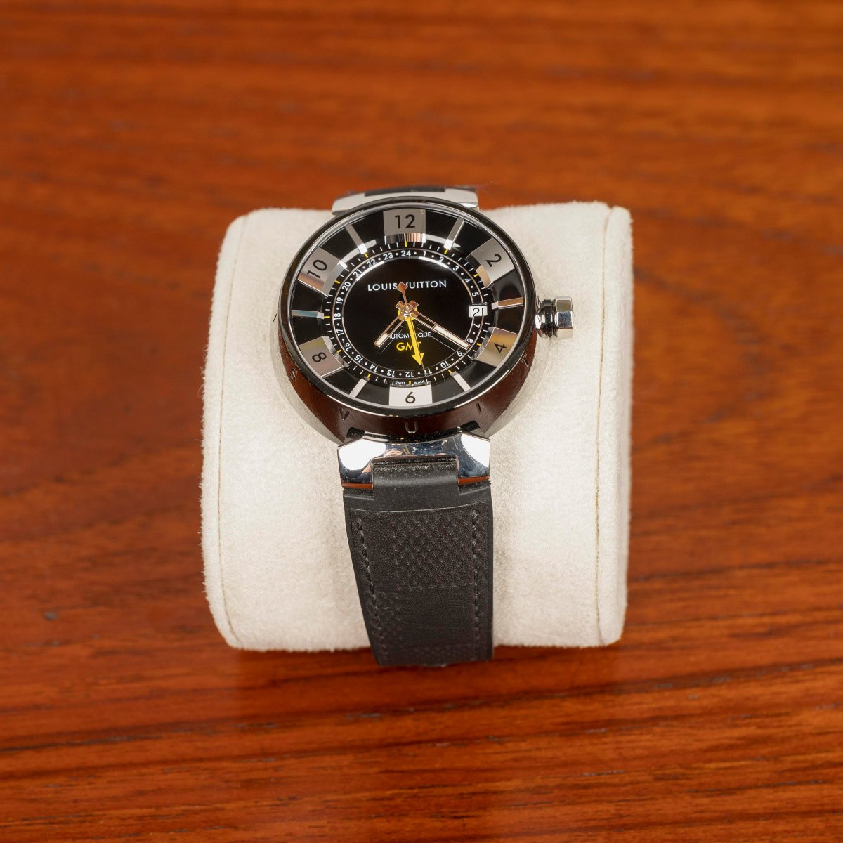 Montre Tambour Louis Vuitton GMT Date – Noir – Remontage automatique – Homme-photo-3