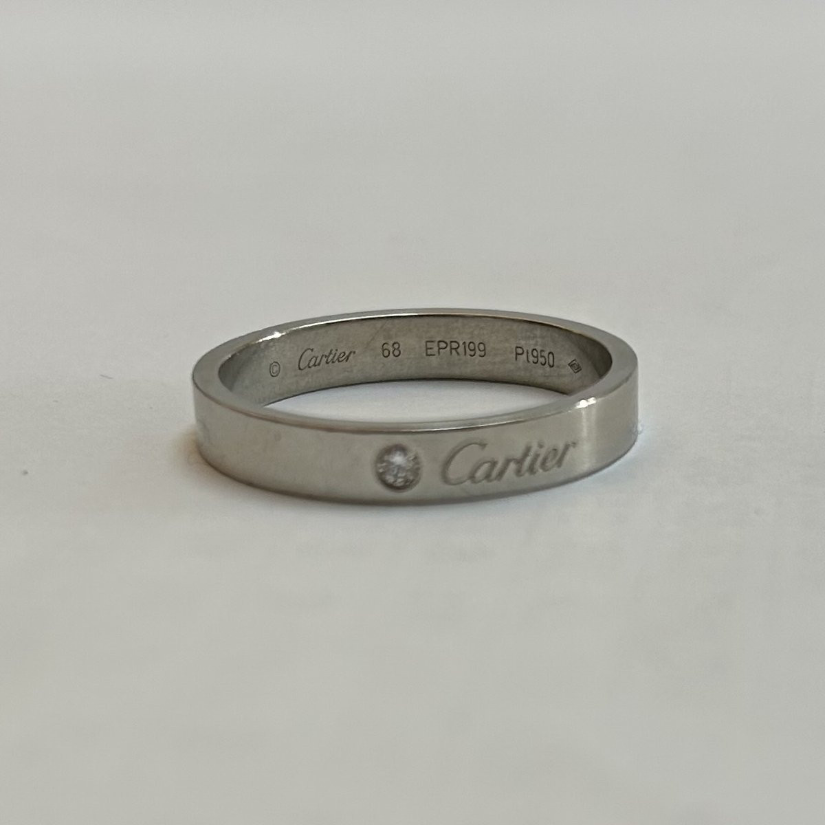 Cartier C Wedding Band, Width 4 Mm, 1 Diamond-photo-2