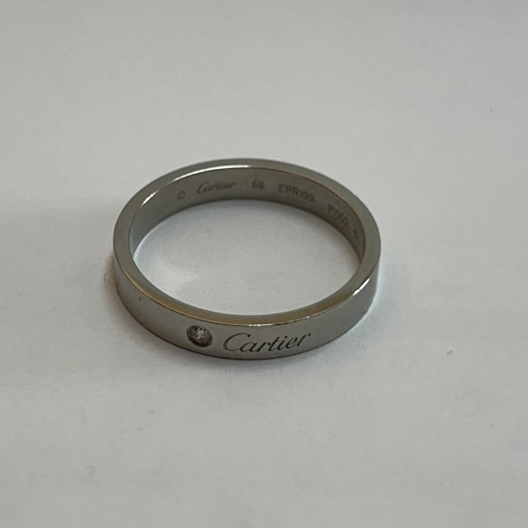 Cartier C Wedding Band, Width 4 Mm, 1 Diamond-photo-2
