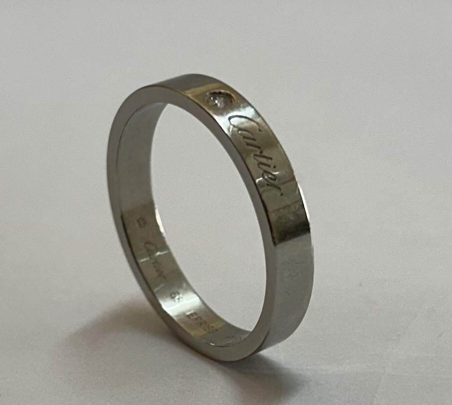 Cartier C Wedding Band, Width 4 Mm, 1 Diamond
