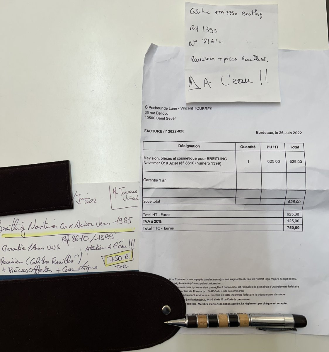 Breitling Old Navitimer Gold And Steel Calibre Eta 7750 Ref 1399 N°81610 From 1985 White Background-photo-3