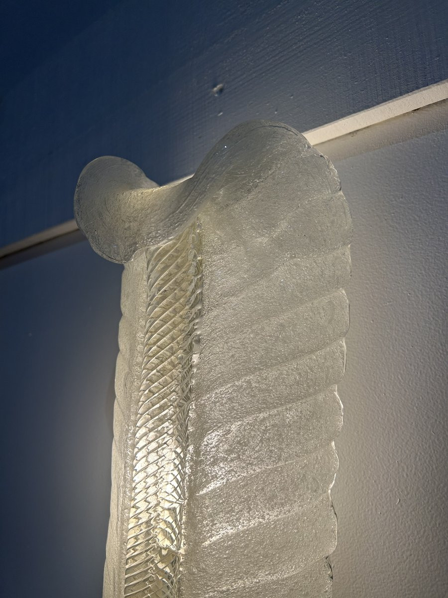 Applique Murale Feuille en Verre de Murano attribuée à André Arbus pour Barovier & Toso, 1950s-photo-1