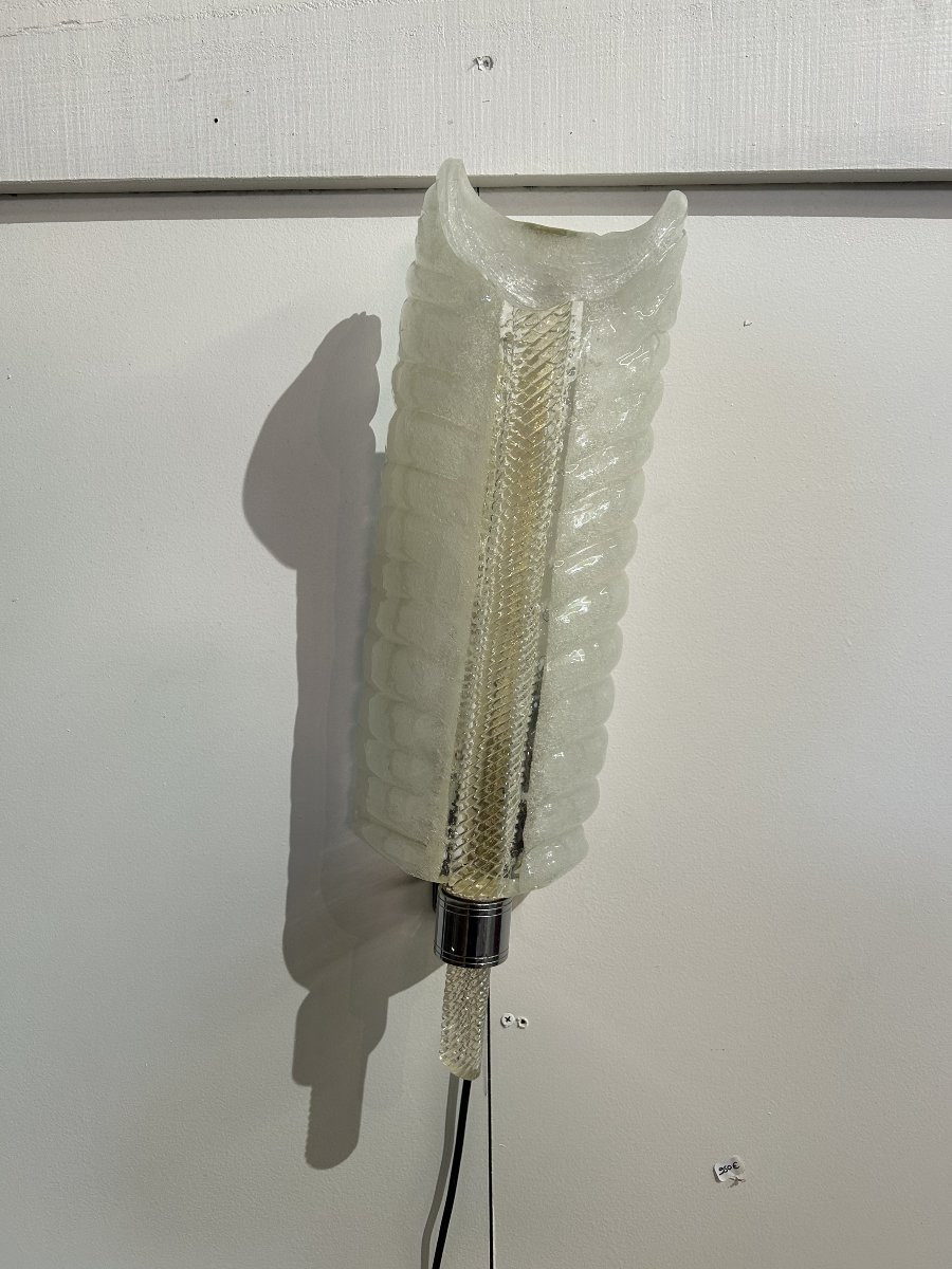 Applique Murale Feuille en Verre de Murano attribuée à André Arbus pour Barovier & Toso, 1950s-photo-3