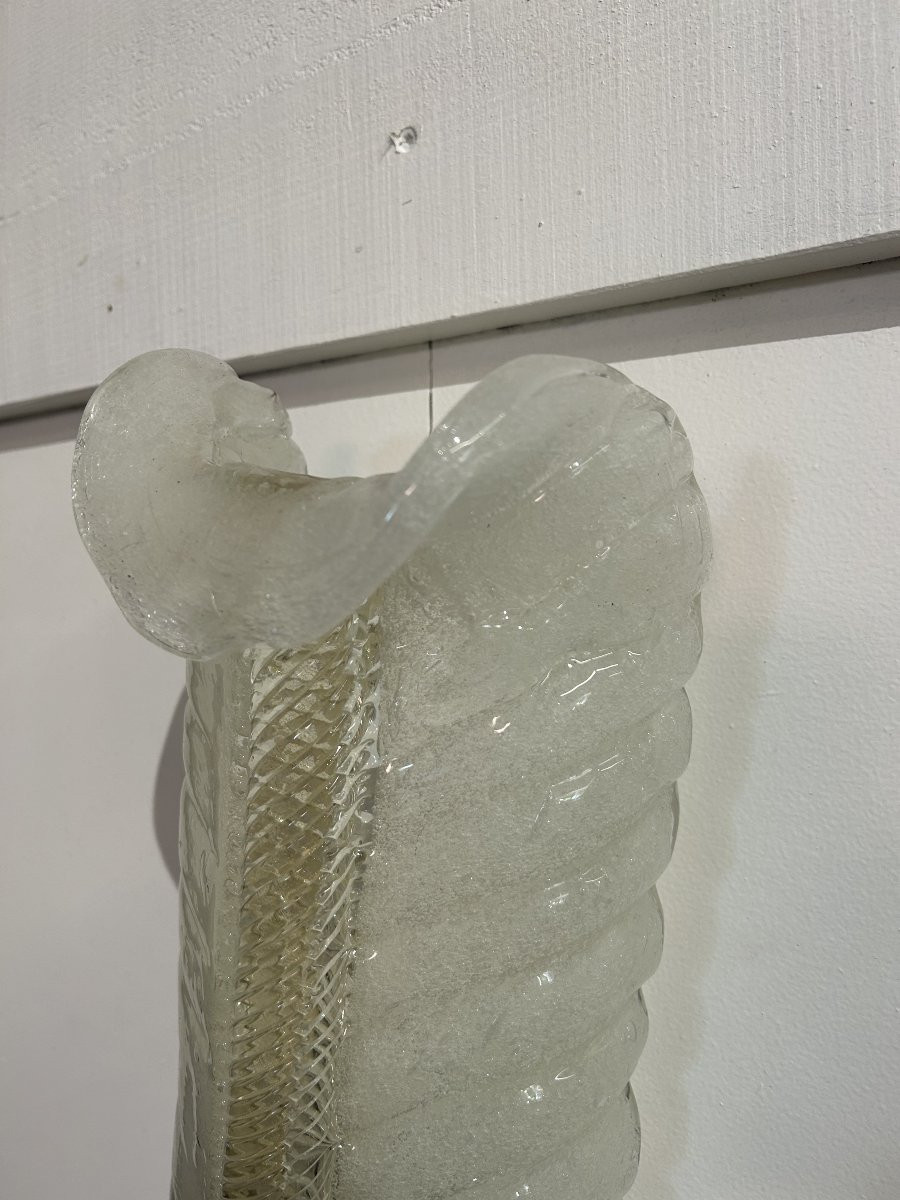 Applique Murale Feuille en Verre de Murano attribuée à André Arbus pour Barovier & Toso, 1950s-photo-6