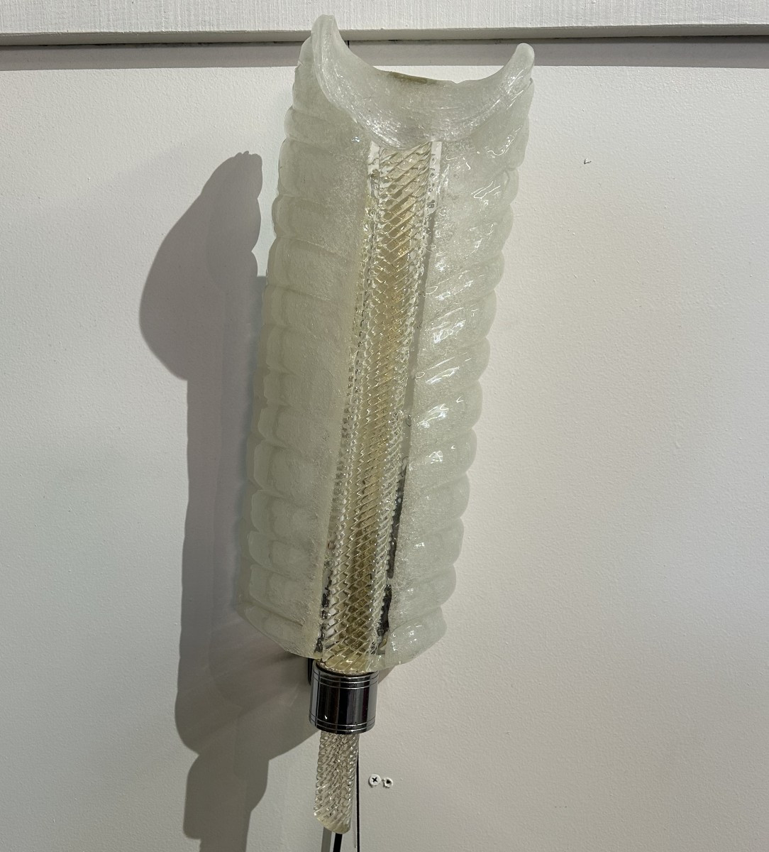 Applique Murale Feuille en Verre de Murano attribuée à André Arbus pour Barovier & Toso, 1950s