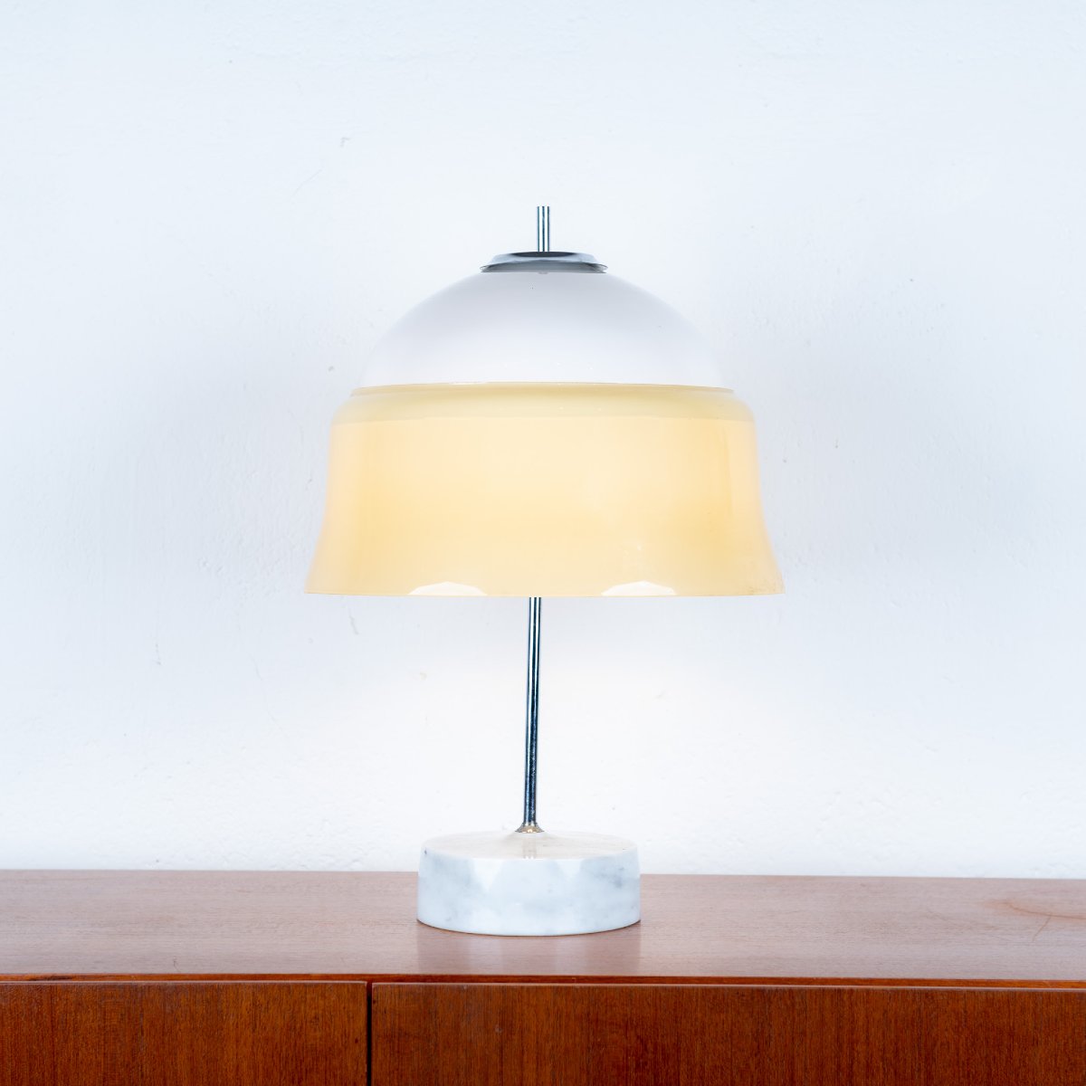 Table Lamp In Opaline Glass And Marble, France, 1960-photo-2