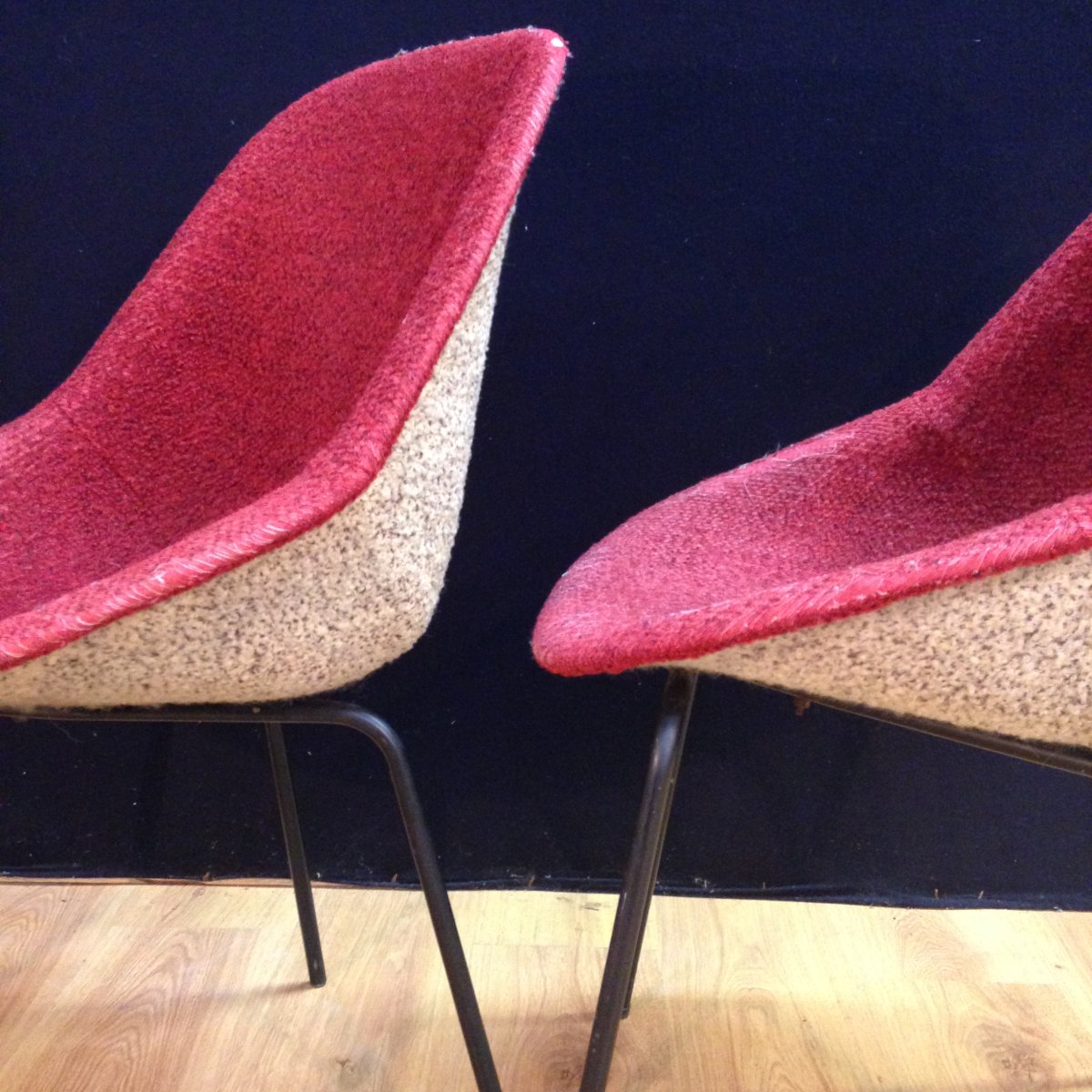 Chaises Roses By Geneviève Dangles-christian Defrance For Burov, 1950s, Set Of 2-photo-2