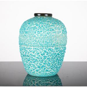 Louis Dage Ceramic, Emerald Snow Decor, Circa 1925