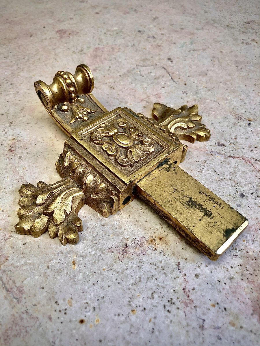 Petit Verrou En Bronze Doré De Style Louis XVI, Vers 1880. 