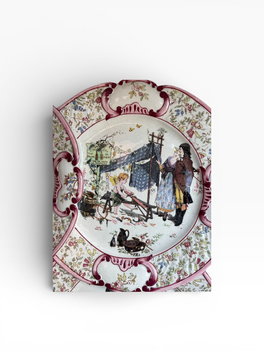 Plateau en trompe l'œil par Richard Froment, Sarreguemines (fin XIXᵉ siècle)-photo-3