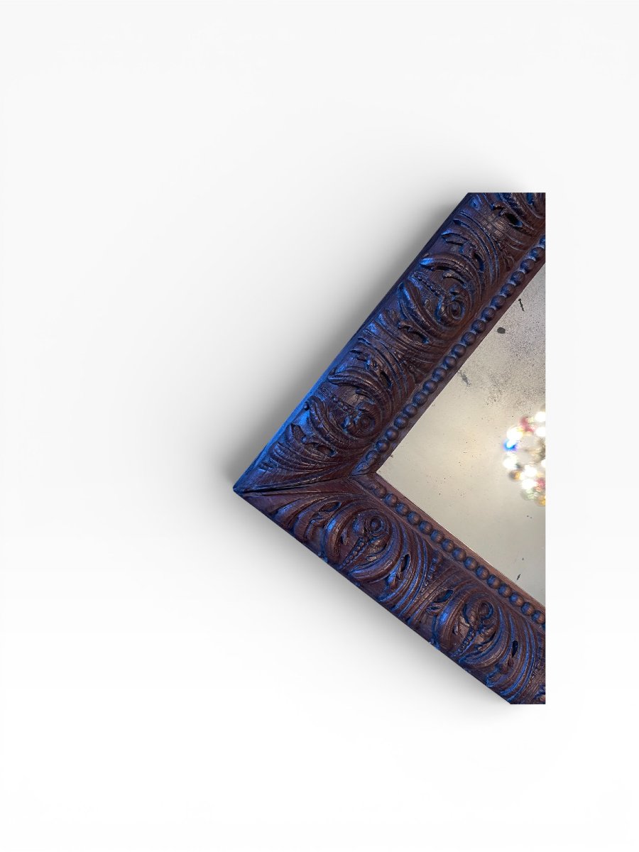 Mirror With A Carved Wooden Frame, Late 19th Century-photo-2