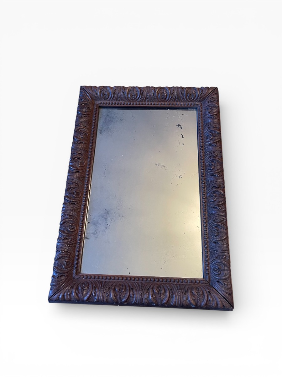 Mirror With A Carved Wooden Frame, Late 19th Century