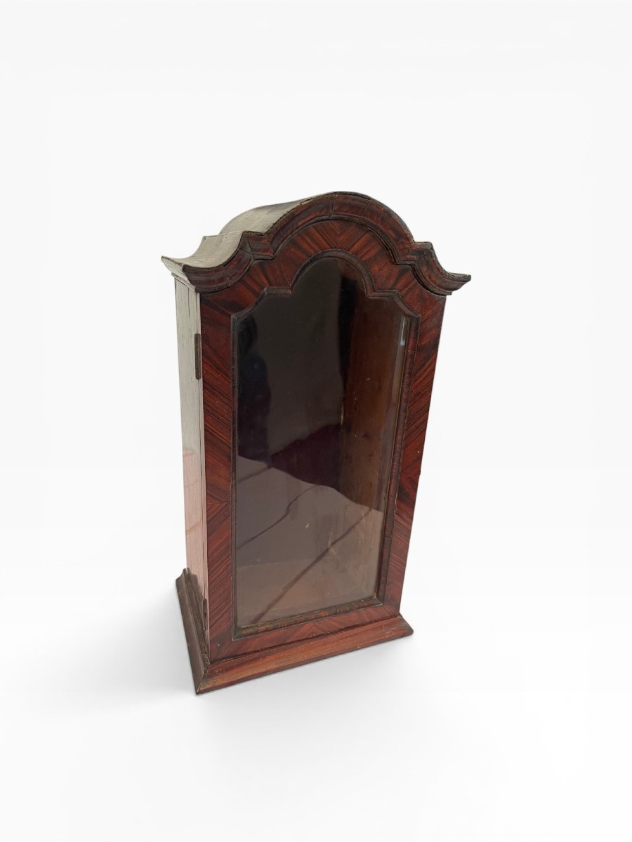 Petite vitrine murale en placage d’acajou, XIXe siècle-photo-2