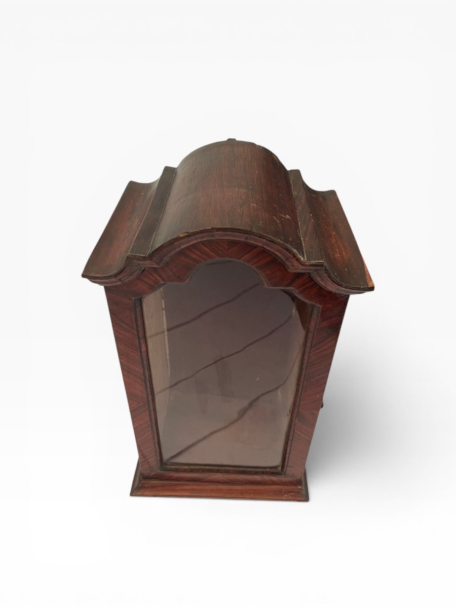 Petite vitrine murale en placage d’acajou, XIXe siècle-photo-3