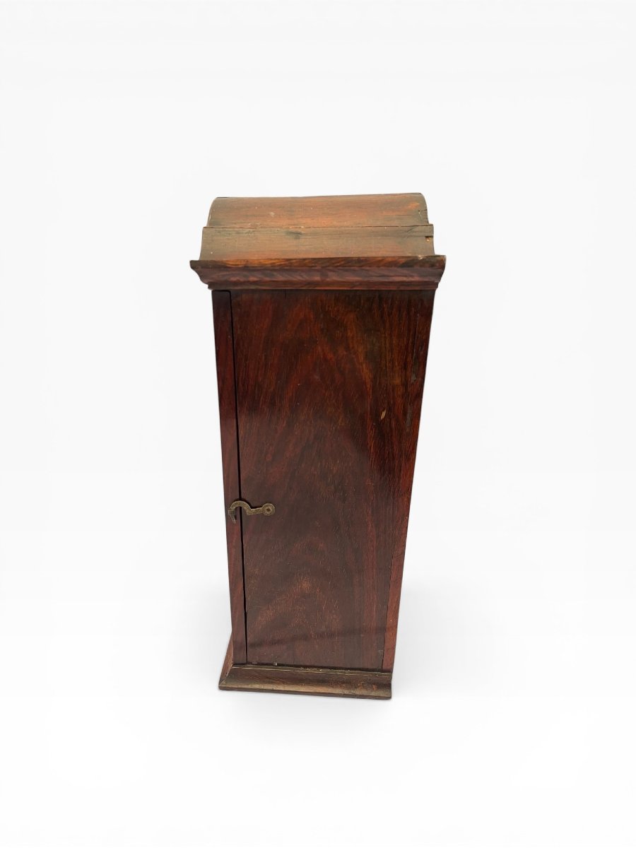 Petite vitrine murale en placage d’acajou, XIXe siècle-photo-4