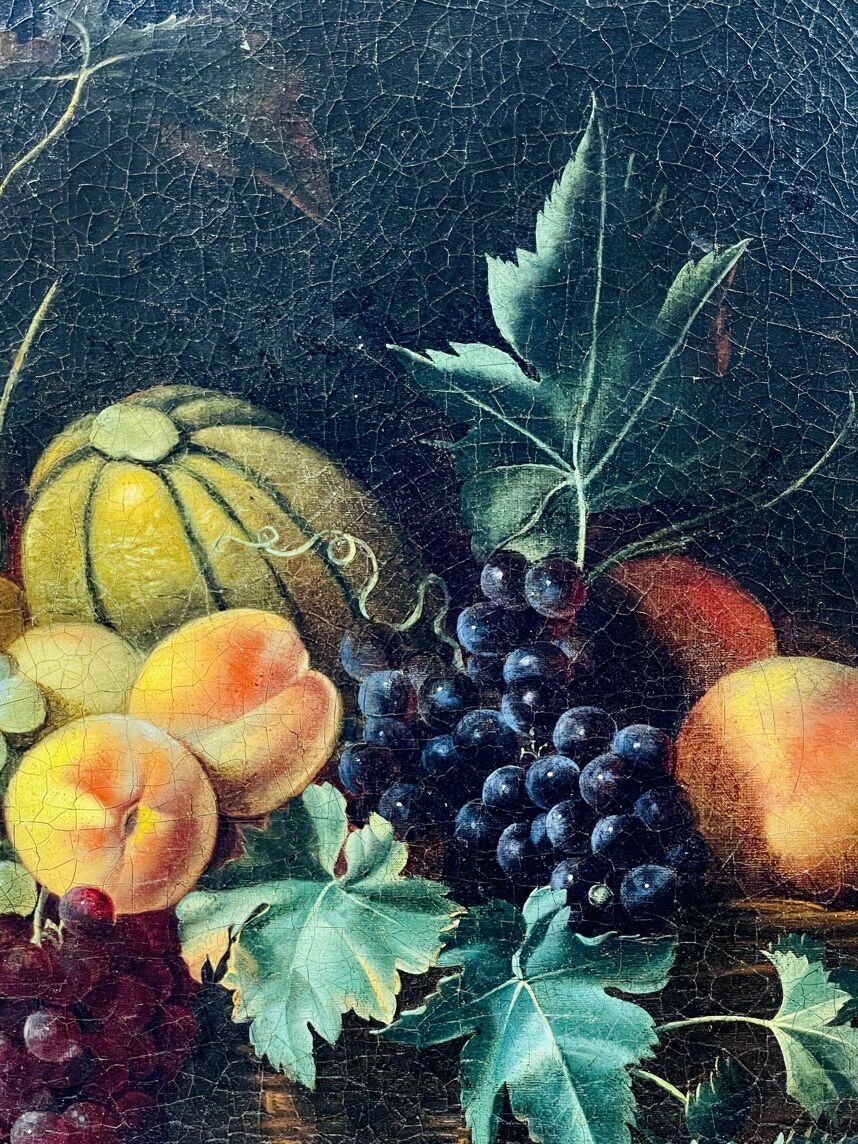 Oil On Canvas Still Life Late 18th-photo-3