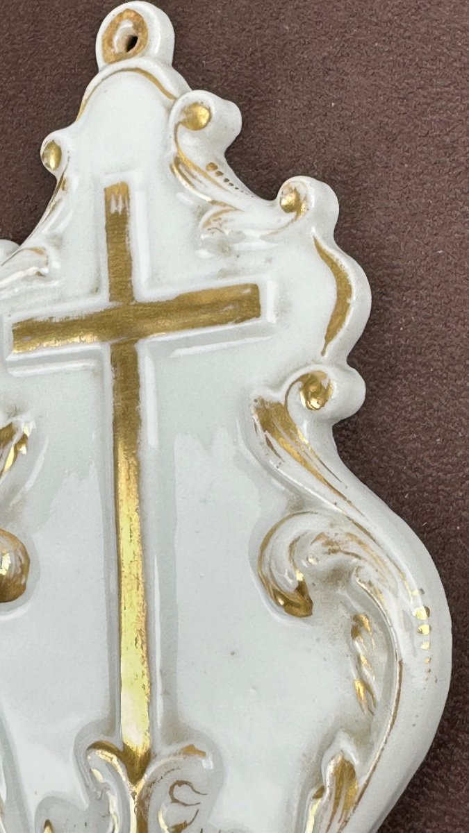 Paris Porcelain Holy Water Font - 19th Century-photo-2