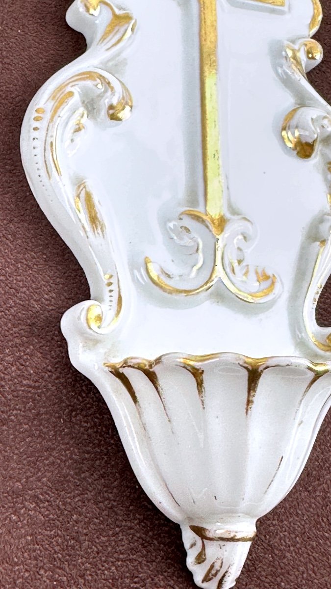 Paris Porcelain Holy Water Font - 19th Century-photo-3