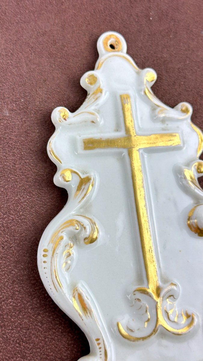 Paris Porcelain Holy Water Font - 19th Century-photo-4
