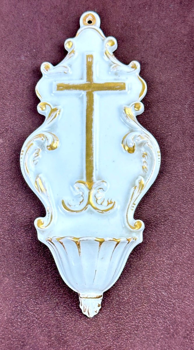 Paris Porcelain Holy Water Font - 19th Century