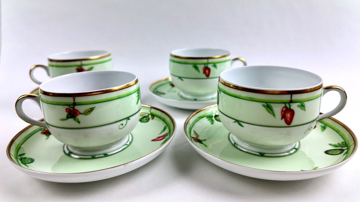 Belle Suite De 4 Tasses à Thé Jl Coquet 
