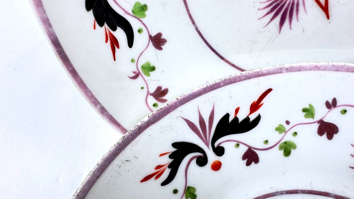 Pair Of Restoration Period Plates In Paris Porcelain-photo-1