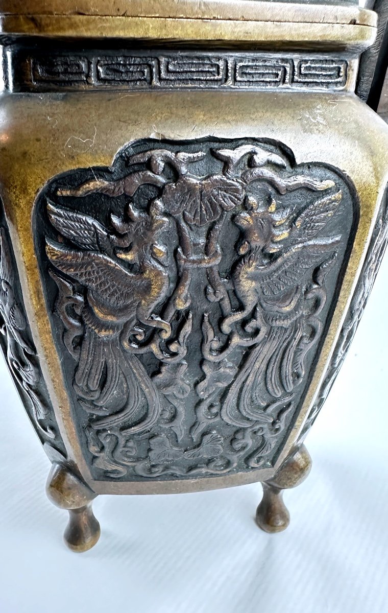 Brûle-parfum En Bronze, Japon Début 20ème-photo-1