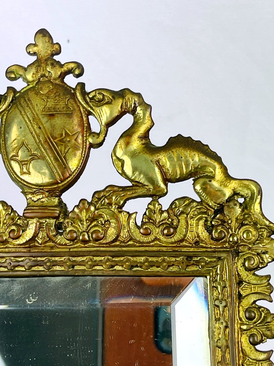 Paire d'Appliques Miroirs En Bronze-photo-1
