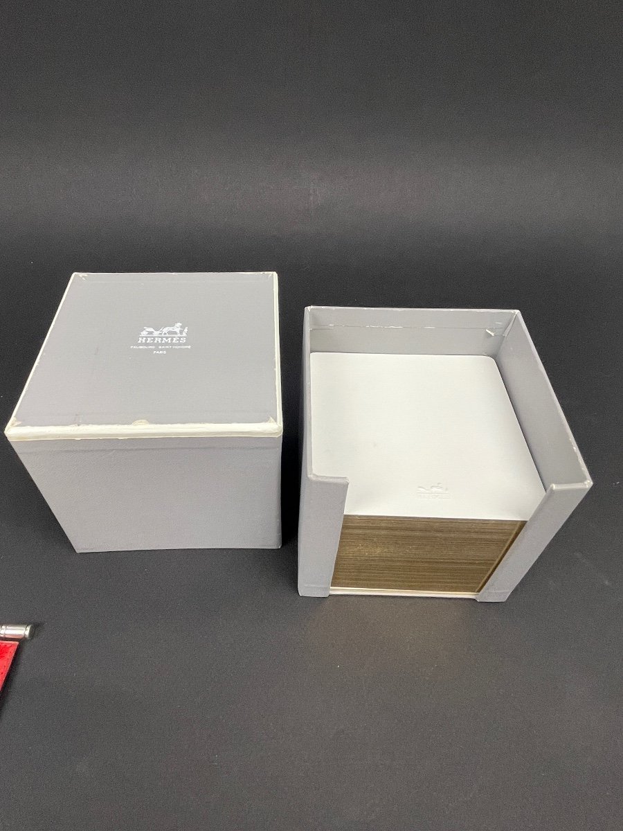Rare Hermes Leather Note Holder-photo-3