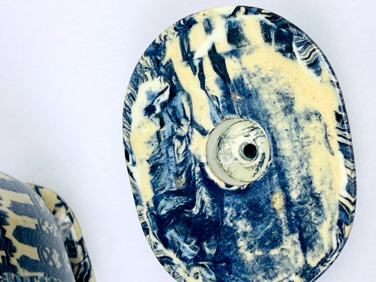 Bottle And Its Lid In Ceramic Neriage By Claire Roger-photo-6