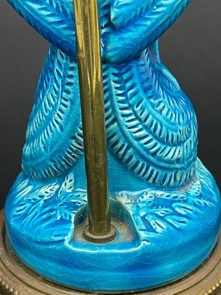 Pied De Lampe En Porcelaine Bleue De Chine, Phoenix-photo-7