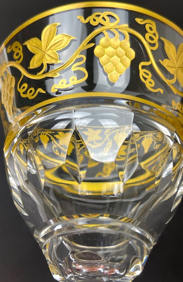 Val Saint Lambert Wine Glass, Pampre d'Or Model-photo-1