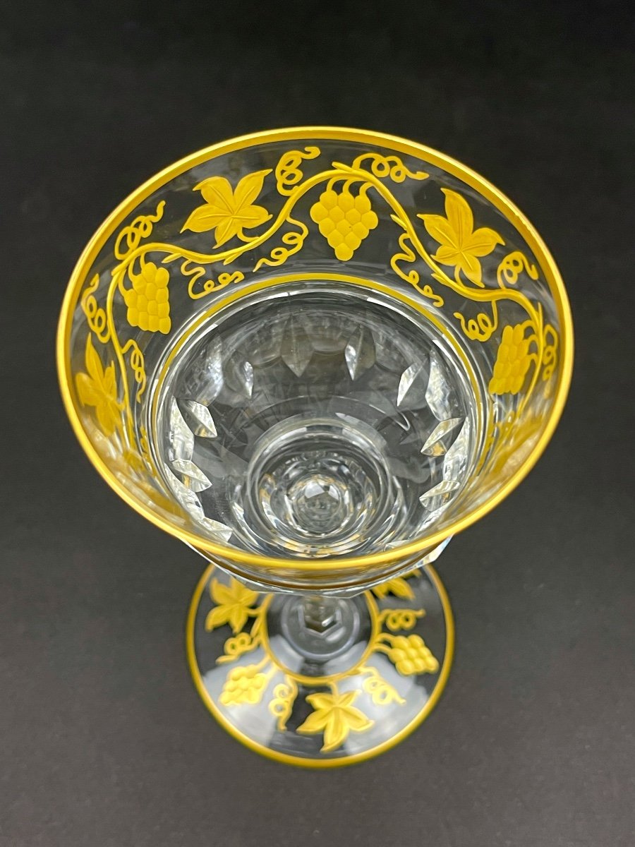 Val Saint Lambert Wine Glass, Pampre d'Or Model-photo-2