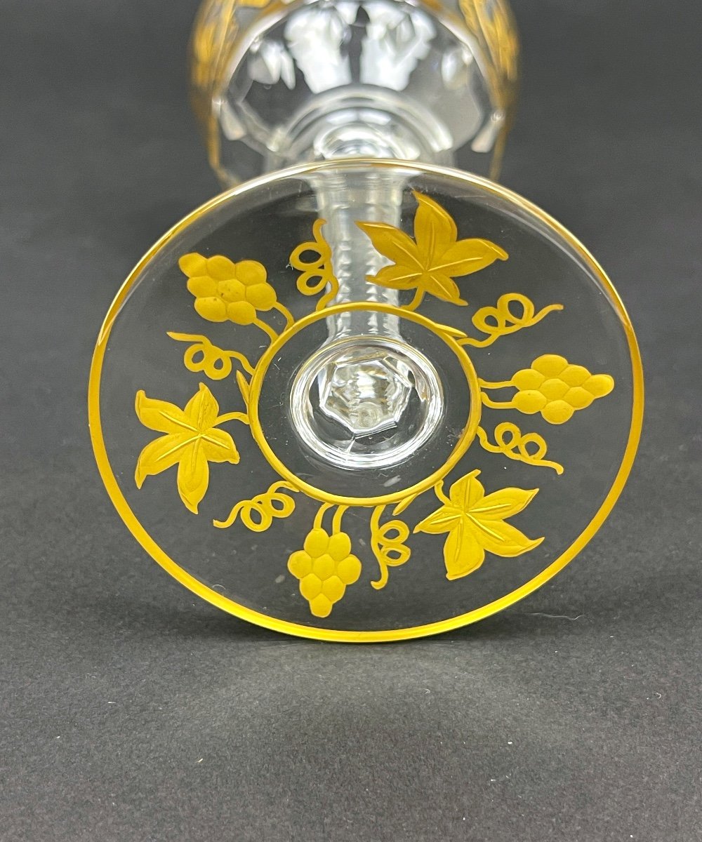 Val Saint Lambert Wine Glass, Pampre d'Or Model-photo-3