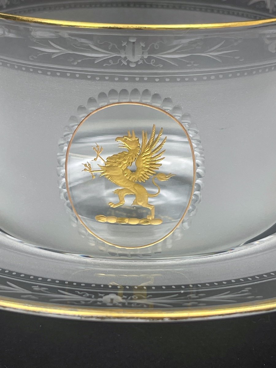 Suite De 5 Rince-doigts Maison Le Rosey Blason Au Griffon d'Or-photo-4