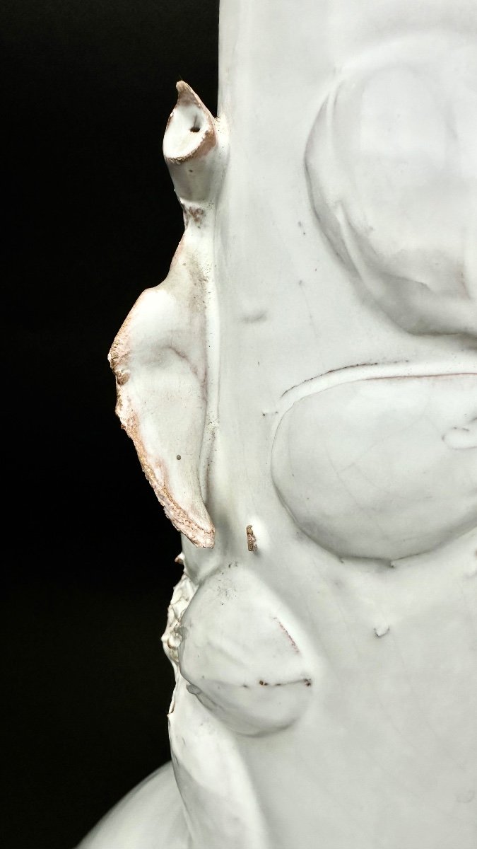 Large White Ceramic Lamp From The 60s/70s-photo-4