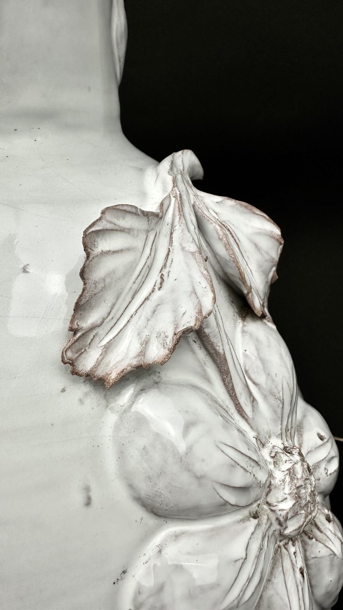 Large White Ceramic Lamp From The 60s/70s-photo-6