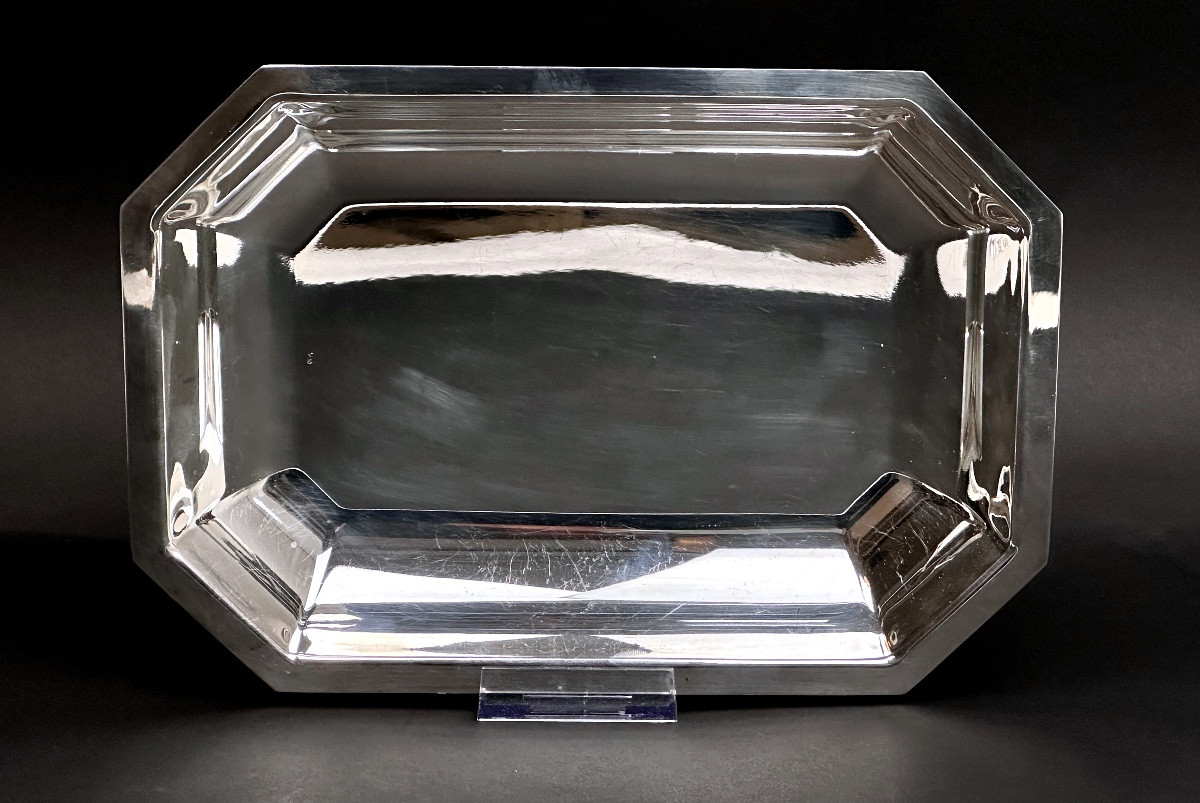 Art Deco Style Silver Metal Bread Basket