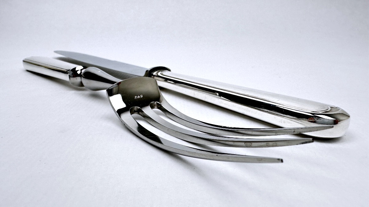 Silver Metal Carving Set, Au Filet Model-photo-3