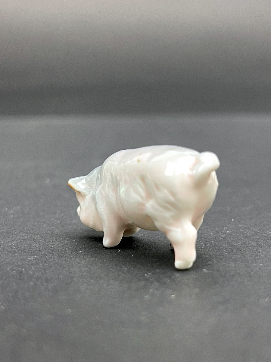 Porcelain Figurine, Miniature Pig-photo-4