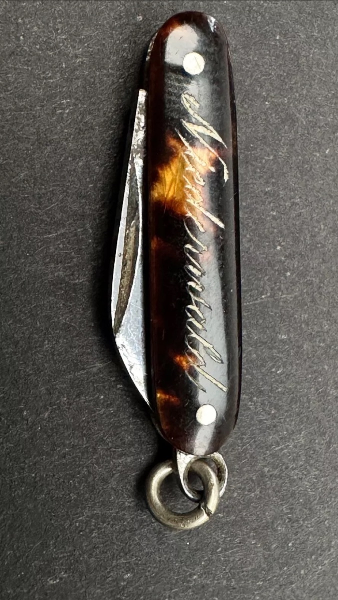 Very Small Miniature Tortoiseshell Folding Knife Or Pocket Knife, Travel Souvenir-photo-2