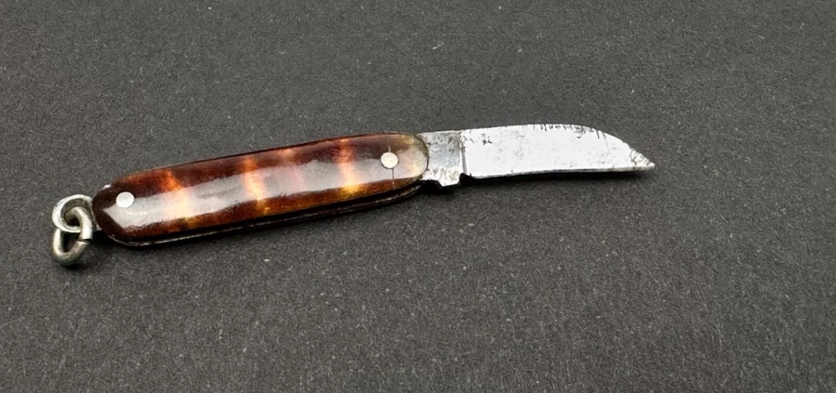 Very Small Miniature Tortoiseshell Folding Knife Or Pocket Knife, Travel Souvenir-photo-4