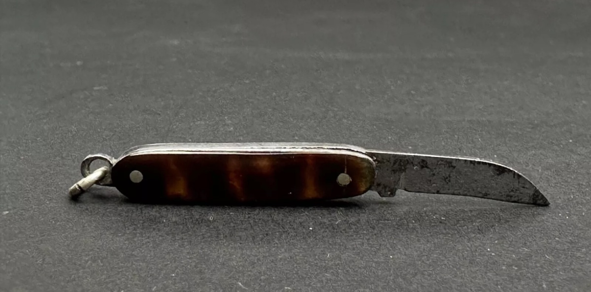 Very Small Miniature Tortoiseshell Folding Knife Or Pocket Knife, Travel Souvenir-photo-3