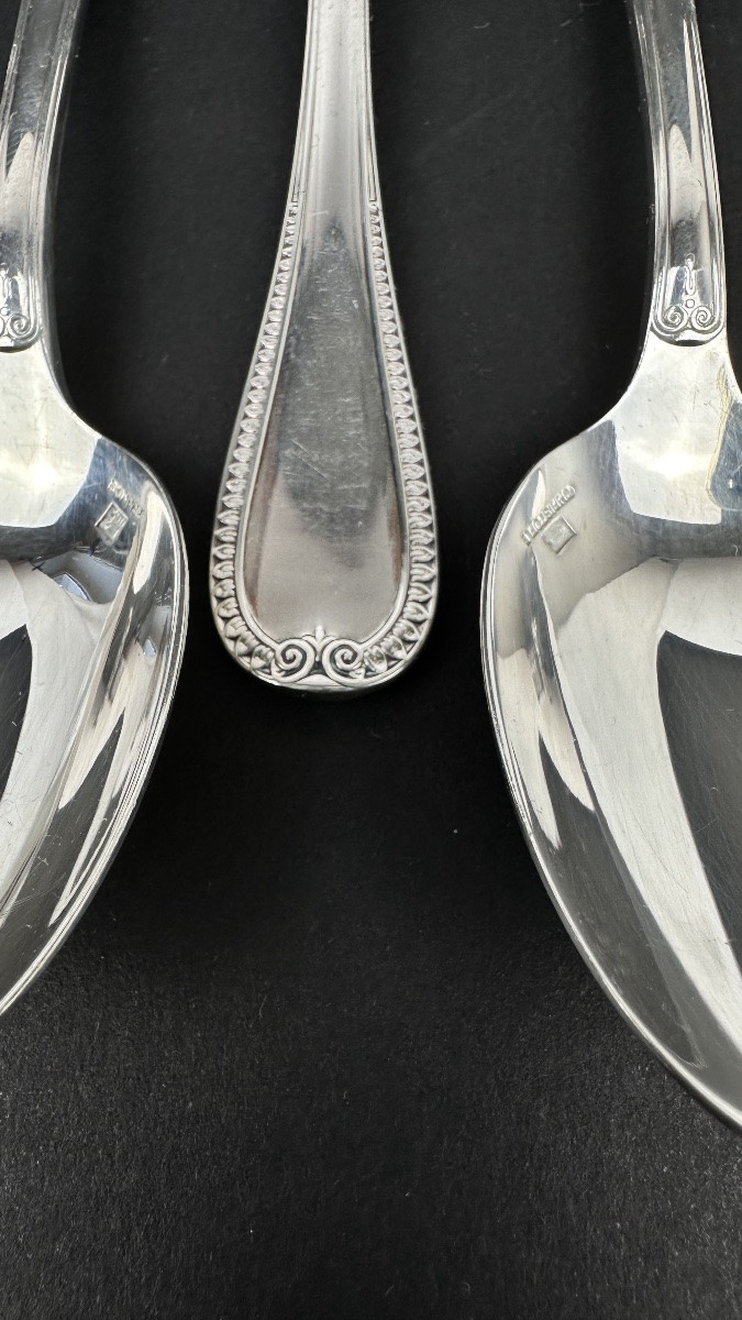 Christofle, Malmaison Model, Set Of 8 Coffee Spoons (13.5 Cm)-photo-3