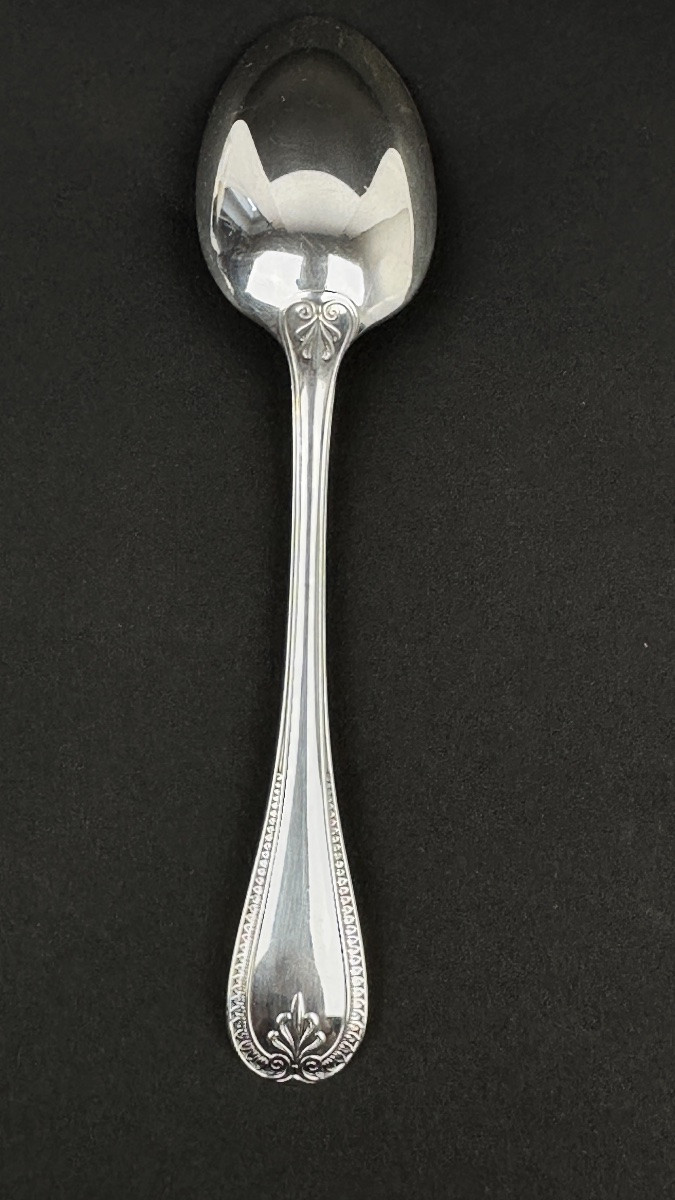 Christofle, Malmaison Model, Set Of 8 Coffee Spoons (13.5 Cm)-photo-3